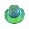 Eye-catching Sparkling Silver Pink Light-up Jazz Hat For Festivals And Holidays