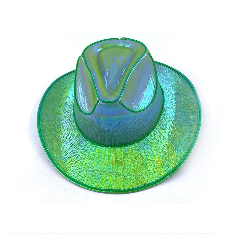 Eye-catching Sparkling Silver Pink Light-up Jazz Hat For Festivals And Holidays