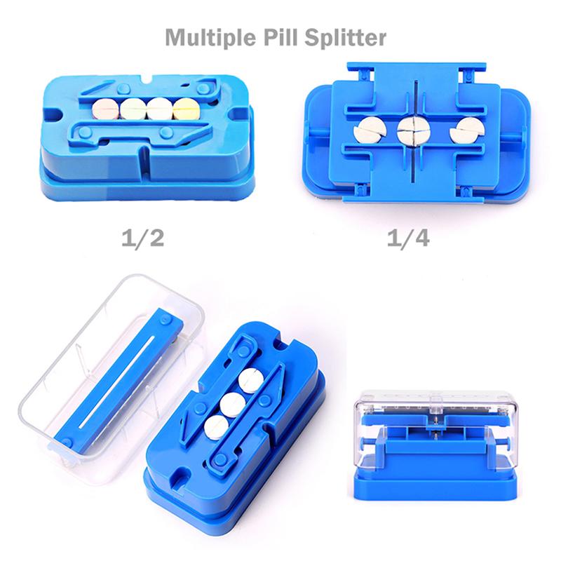 1PC Multiple Pill Splitter – Stainless Steel Tablet Cutter with Quartering Capability for Round and Oblong Pills