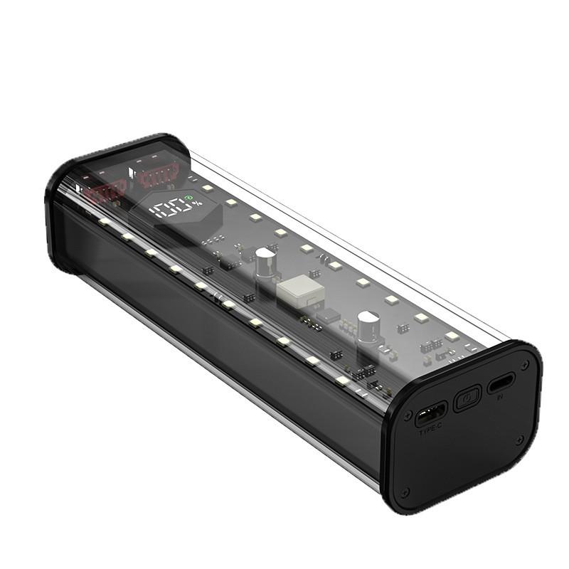 Transparent Power Bank Case No Welding 4x21700 Battery Box PD Portable Charger Kit With Outdoor Light