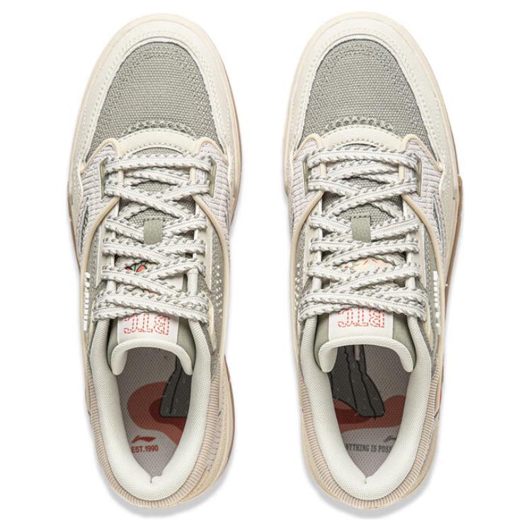 Li Ning 001 BTC универсальные ретро-кеды для скейтбординга толстая подошва, увеличивающая высоту, нескользящая, амортизирующая, износостойкая, с низким верхом AGCU053-2