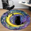 1pc Whimsical Feline Office Round Area Rug, Indoor Mat Suitable ForOffice, Under Office Chairs Bedroom Living Room Home Decor, Room Deco T180