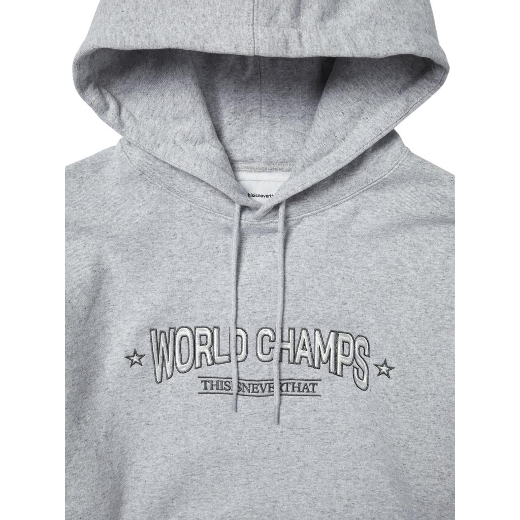 Thisisneverthat Embroidered Letter Hoodie With Kangaroo Pocket And Ribbed Cuffs Unisex Hoodies TN243TSWHO05HGR