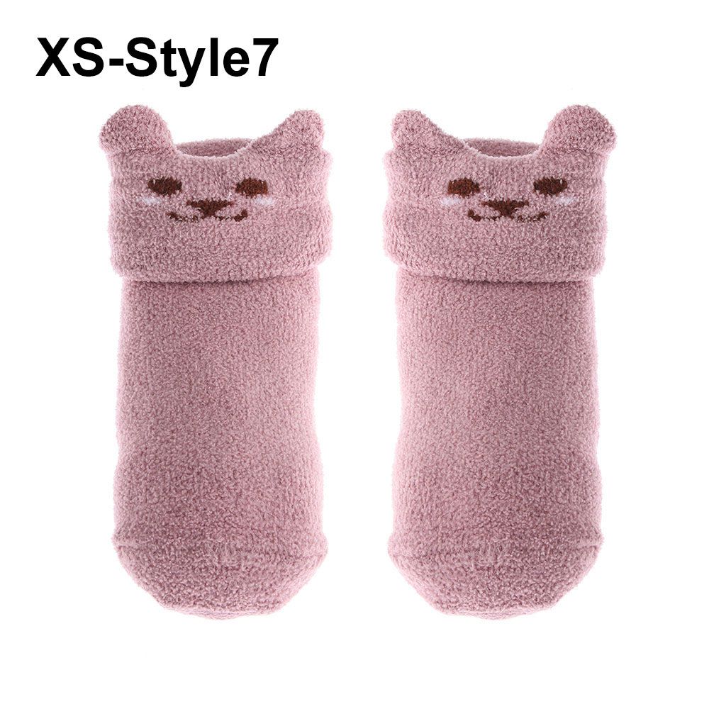 Animals Baby Soft Thickening Newborn Toddler Socks Anti-slip Slippers Floor Sox Coral velvet socks