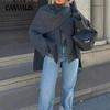 Свободный вязаный кардиган-накидка для женщин, зимний, осенний, с длинным рукавом, шаль-куртка, ленивый стиль