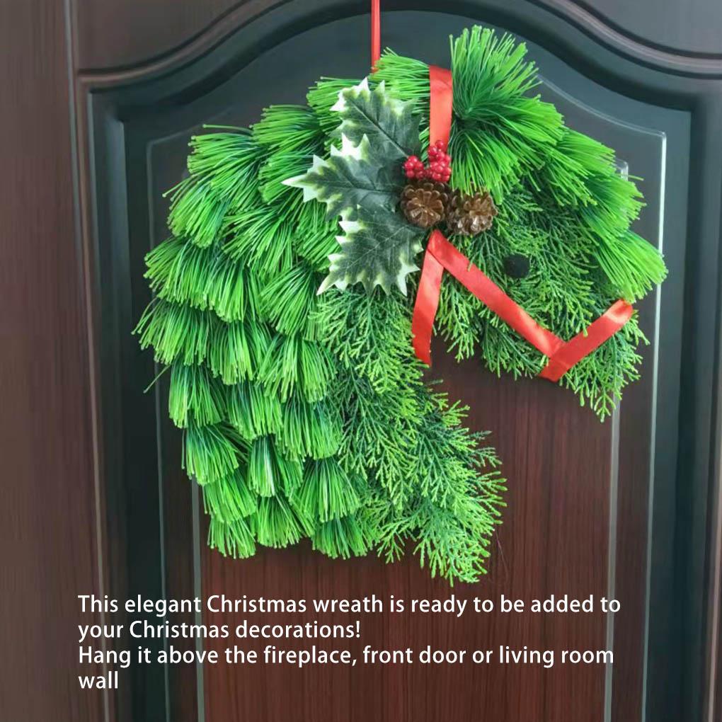 Рождественский венок, рождественские гирлянды, украшения, голова лошади, поздравительная подвеска, праздничные атрибуты, аксессуары на Новый год и Хэллоуин