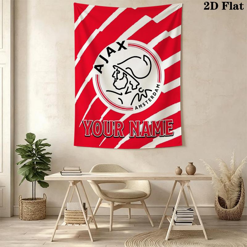 Custom Name AJAX Wall Tapestry Aesthetic Wall Hanging Printed Fabric Blanket Decorative Tapestries for Bedroom Living Room Home Decor