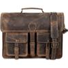 Leather Briefcase 18 Inch Laptop Messenger Bag for Men and Women Best Satchel Office Bag