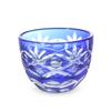 Nostalgia Kiriko Glass Sake Orchid Current Model J-kitchens Cup, Cup, 54xH40mm, 30cc, Carving, Blue,