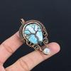 Tree Of Life Larimar Pendant Gemstone Jewelry, 999 Copper Wire Wrapped Pendant, Handmade Jewelry Birthstone Pendant, Gift For Him