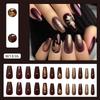 Pack Of 24 Amber Gold Maple Leaf Press On Nail For Autumn Winter ABS Stick On Nail Easy Application