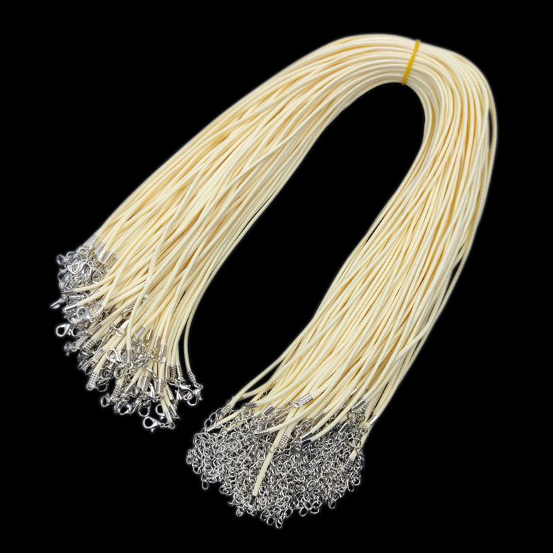 Pendant Charms Findings Necklace Chain Rope 10Pcs 2mm Unisex Lobster Clasp String Cord Fashion 16 Colors Twisted Adjustable Braided PU Leather Beads