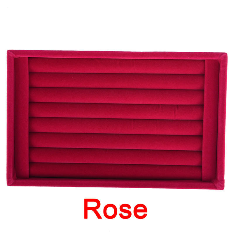 Velvet Earrings Rings Ear Studs Jewelry Display Stand Holder Rack Organizer Tray