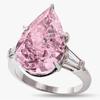 Pink Zircon Teardrop Engagement Ring - European & American Style, Synthetic Crystal, Pear-Shaped Design (r5234)