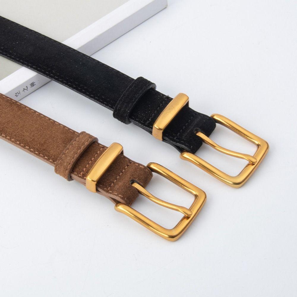 Casual Frosted Cowhide Belt Luxury Design Business Waist Strap Retro Trouser Dress Belts Gifts