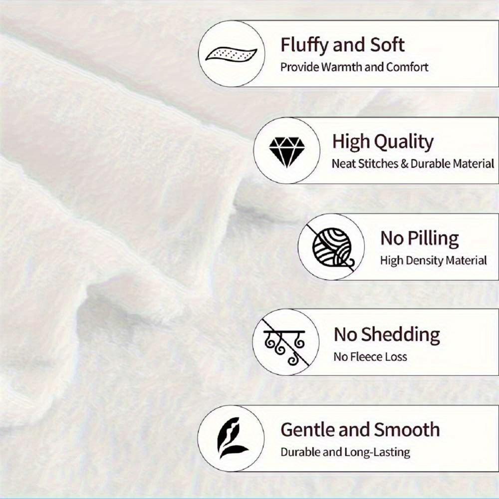 Плед с принтом в виде вышитых деталей (1 шт.) - мягкий, всесезонный плед для гостиной, спальни, персонализированный подарок с очаровательным мультяшным рисунком.