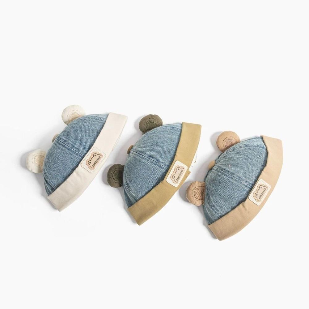 Denim Material Denim Brimless Cap Cute Bear Ears Unisex Toddler Hat Bear Ears Beanie Outdoor Wear