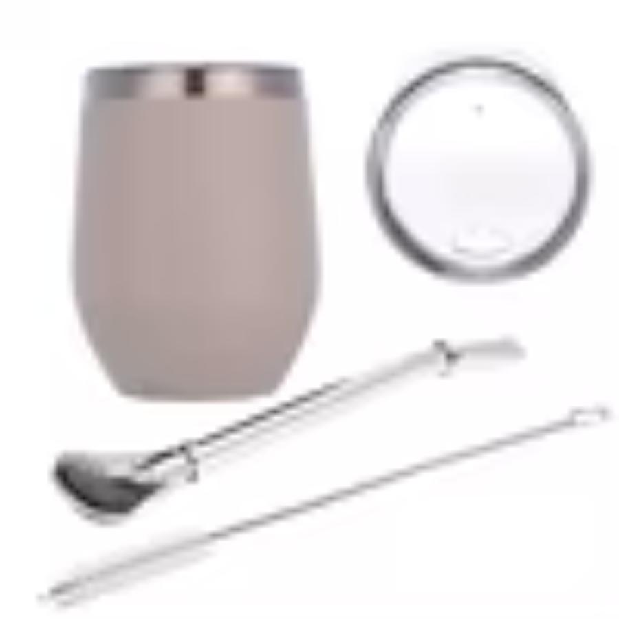 Double-Wall Stainless Yerba Gourd Mate Tea Set Coffee Cups Water Cup with Lid Spoon Straw Bombilla Head Filter Brush