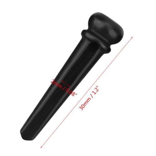 Set of 6 Ebony Guitar Bridge Pins with Abalone Shell Decoration for Acoustic Folk Guitars