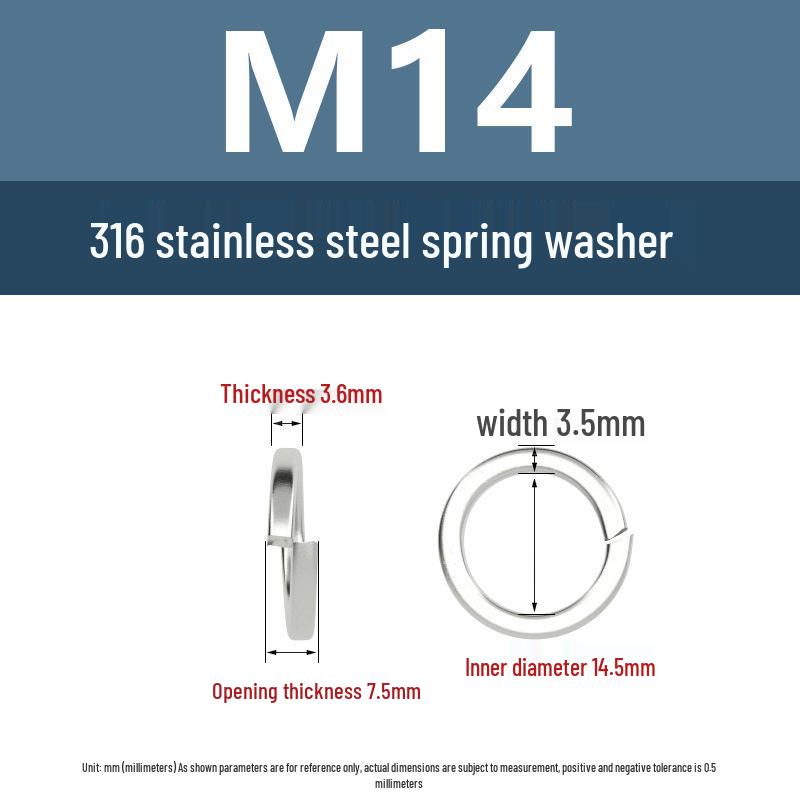 Стопорные и плоские пружинные шайбы из нержавеющей стали 316 M4-M16