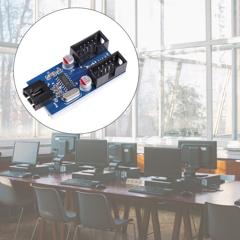 9-контактный USB-разъем, Male 1-to-2 Female, Карта-разветвитель, Кабель-разветвитель USB 2.0, Разъем для материнской платы, Порт-адаптер