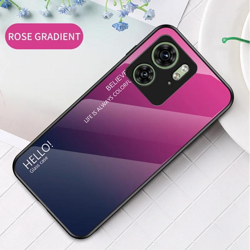 Чехол из закаленного стекла с градиентной росписью для MOTOROLA Moto Edge 40 Neo Edge 30 Ultra 20 Moto G7 Play G7 Power, защита объектива камеры, противоударная задняя крышка