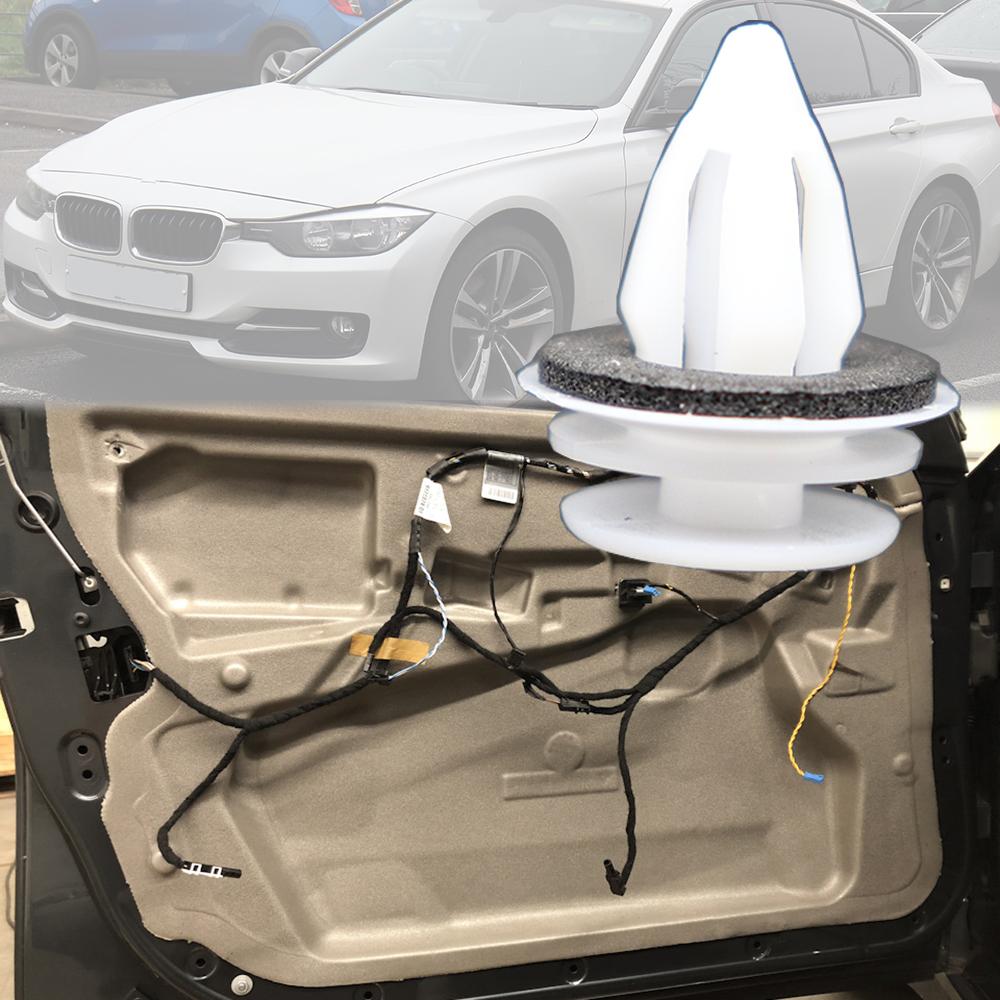 10 шт. внутренняя дверная карта, обшивка панели, зажим, заклепка для BMW 3 серии E90 E91 E92 E93 2005 2006 2007 2008-2013 E46 F30 F31 F80