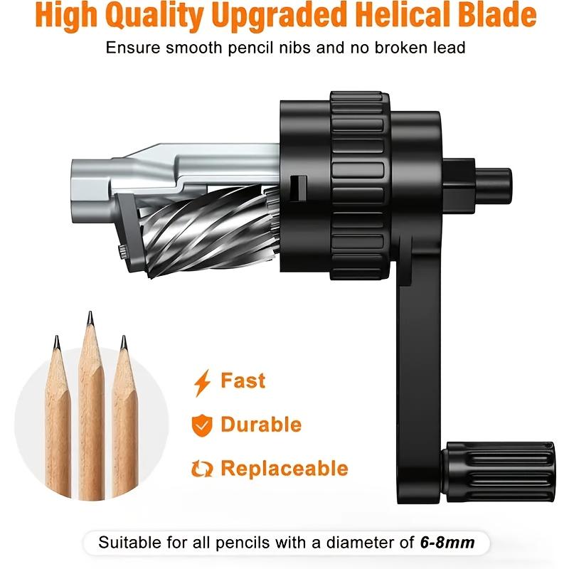 Черная ручная точилка для карандашей с прозрачным отсеком - Многофункциональный ручной инструмент для заточки для студентов, школ, классов и художников
