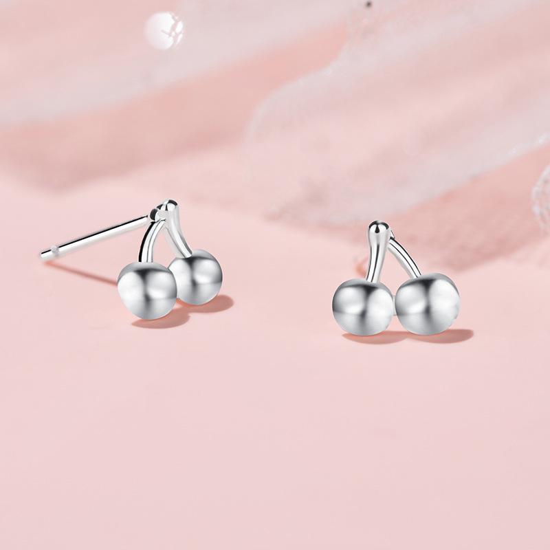 Золотистые милые серьги-гвоздики в виде вишни женские темпераментные легкие роскошные серьги-фрукты