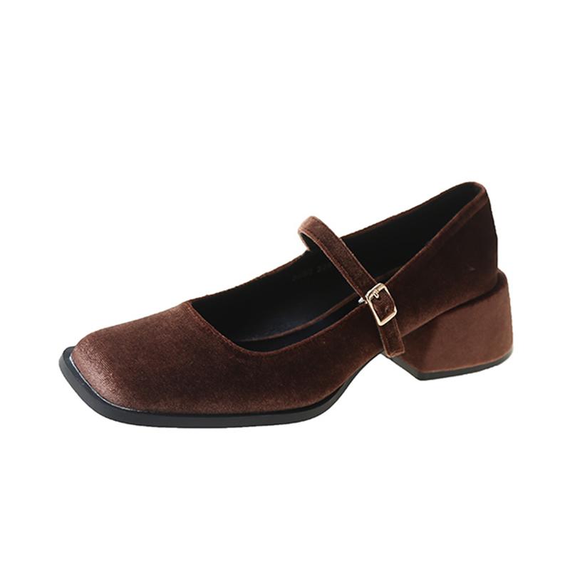 Новая роскошная женская обувь, замшевые брендовые массивные туфли-лодочки, весеннее платье, вечерние модные вечерние модные женские сандалии в стиле Мари Джейн в стиле Лолиты с квадратным носком, Mujer