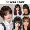 LISI HAIR 1pc Elegant Women's Clip-In Synthetic Bangs With Braid Design Fiber Hair  For Women Accessories