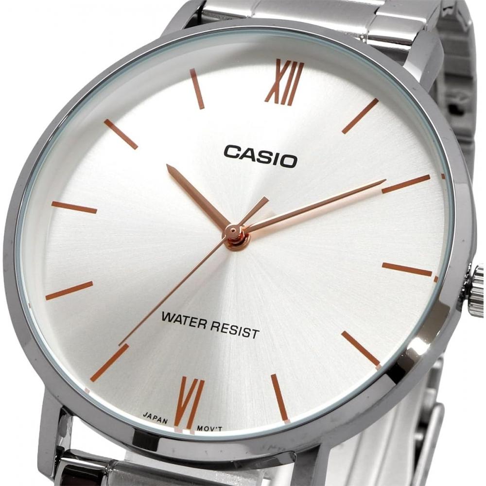 Casio Мужские кварцевые металлические часы Серебристые Mtp Vt01d 7b