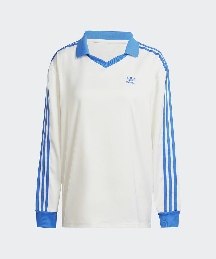 adidas 3S Сатиновая футболка с длинным рукавом - Белая:Синий / Ir6100