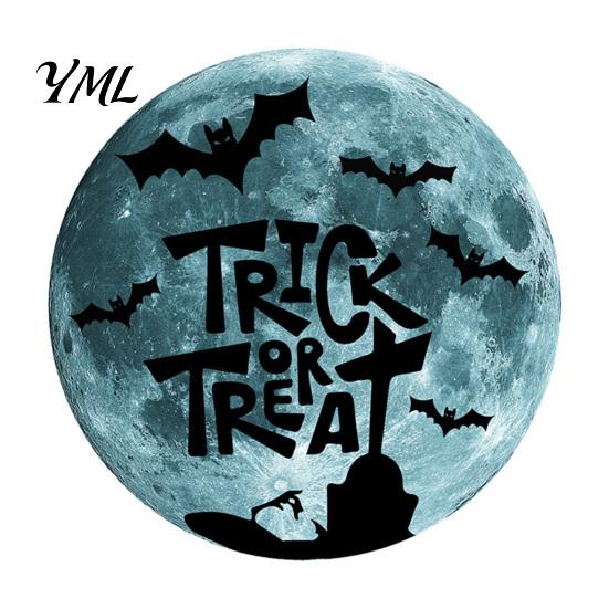 Removable Window Decoration Halloween Glow in The Dark Wall Stickers, Moon Bat Tombstone Raven Luminous Decorations Ghost Decals, Waterproof