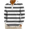 Men's Casual Striped Print Button-Up Long-Sleeve Tops