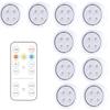 Smart Wireless Remote Control Dimmable Night Light Decorative Kitchen Closet Staircase Lighting 3 Colors 8 LED Puck Light