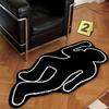 Plush Humanoid Area Rug Black Creative Shadow Motif Carpet for Living Room Bedroom Washable Floor Mat Home Decor Doormat