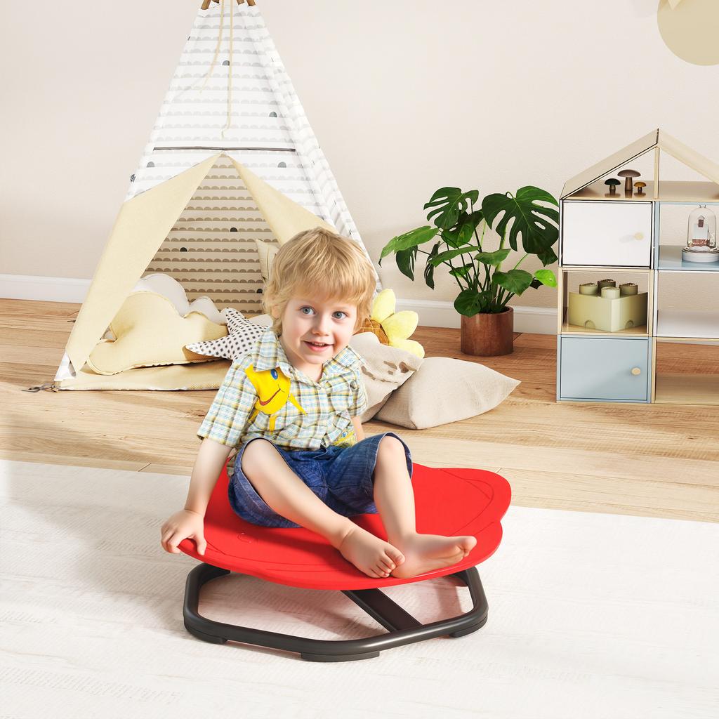 Planet-Shaped-kids Swivel Chair, Sensory Spinning Chair for Balance, Coordination Training, Red