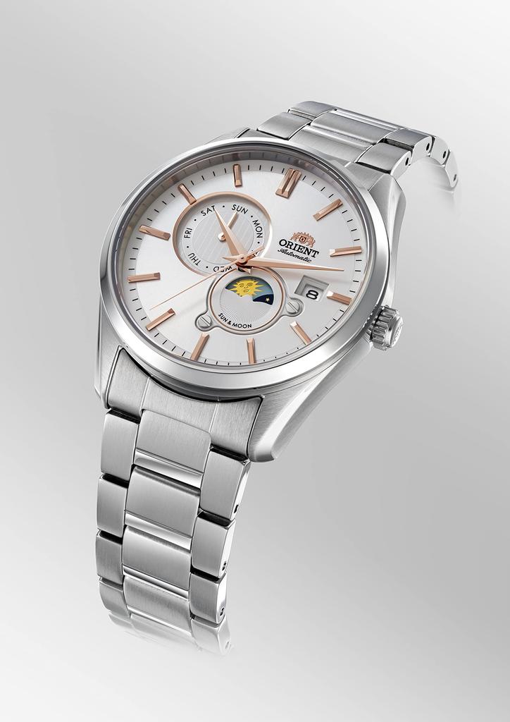 Orient ORIENT SUN&MOON Солнце и Луна Автоматические Механические Автоматические Гарантии Отечественного Изготовителя Современные RN-AK0301S Мужские Белые Серебристые