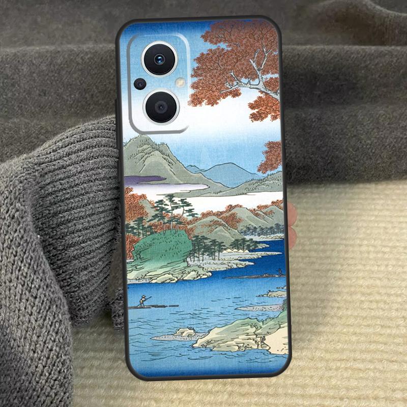 Японская Укиё-э Чехол для телефона для OPPO Reno 12 F 13 13F 11 8T 7 8 10 Pro OPPO Find X8 X6 Pro X3 X5 Lite Чехол