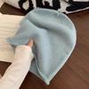 Solid color cold hat Internet celebrity hat women's autumn and winter plush knitted face small pile hat big head circumference bag head hat