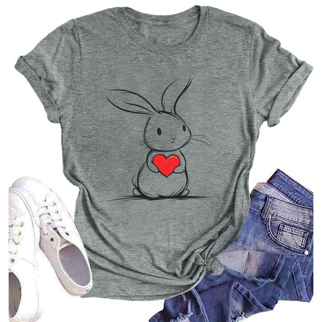 Women's Round Neck Casual Printed Short-sleeved T-shirt Top