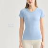 Sports short-sleeved women's slim and thin elastic seamless running training clothes Pilates fitness tops Yoga clothes T-shirt
