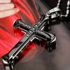 Fashion Crystal Cross Pendant Necklace Jesus Cross Hip Hop Necklaces for Men Stainless Steel Jewelry Party Anniversary Gift