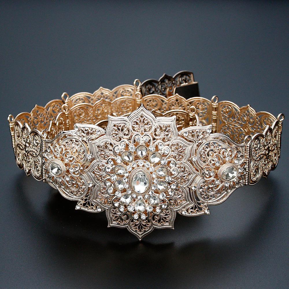 Пояс золотого цвета с кристаллами, свадебные украшения, женская цепочка на талию, регулируемая длина, цепочка для тела