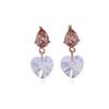E548 Vintage Rose Austrian Crystal Silver Needle Earrings