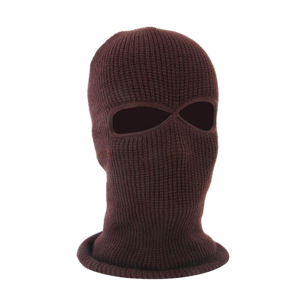 Hat Skullies Ear Protection 2 Holes Women Winter Cap Full Face Cover Men Beanies Hat Knitted Hats