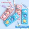 Languo Kawaii Стираемая ручка с кликом Синие Черные чернила для студентов Плавное письмо Гелевая ручка с трением, Грип Школьные принадлежности Канцелярские товары