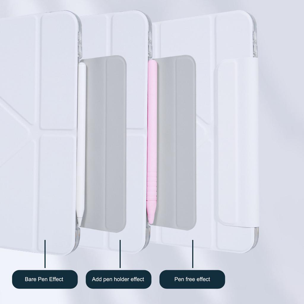 Для iPad Эйр 11 (2025)/(2024) Чехол-подставка Оригами из ПУ кожи с прозрачной задней крышкой для планшета с держателем для карандаша