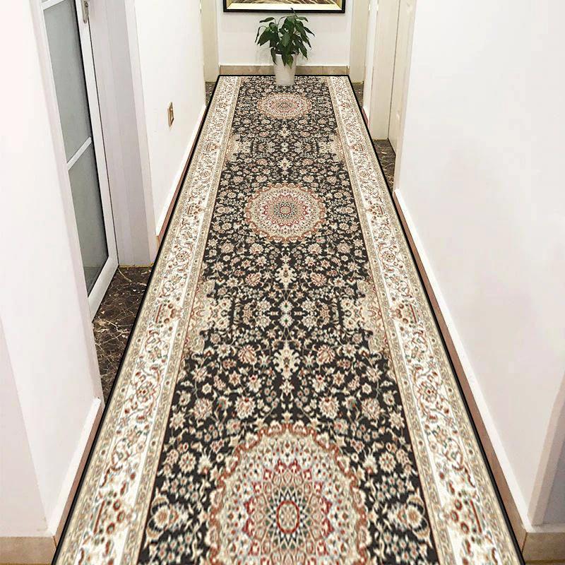 Persian Style Carpet for Living Room Decoration Rugs Non-slip Stairway Hallway Stairs Rug Corridor Aisle Runner Customizable Mat